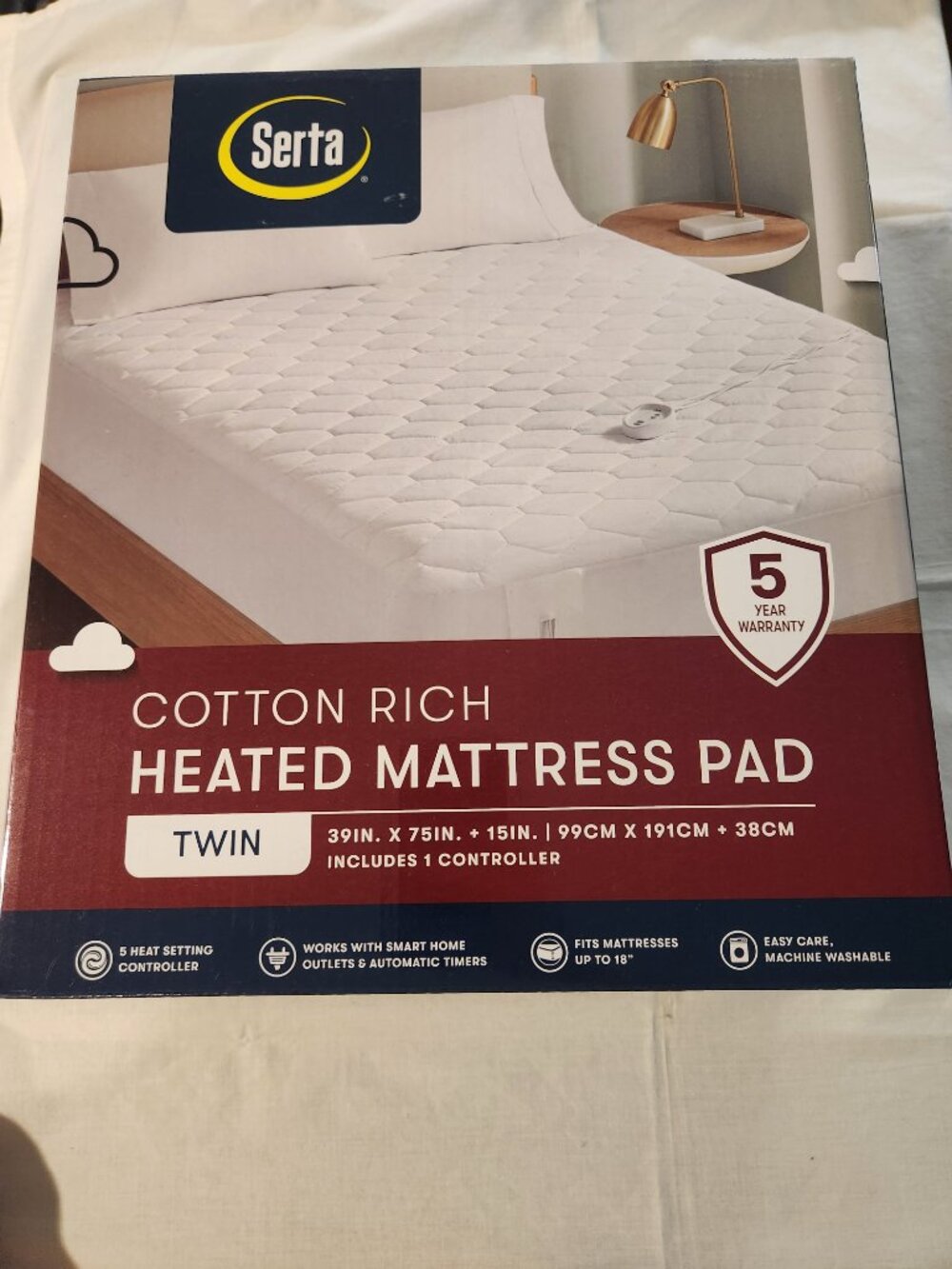 Serta Twin Heated Mattress Pad *Read*